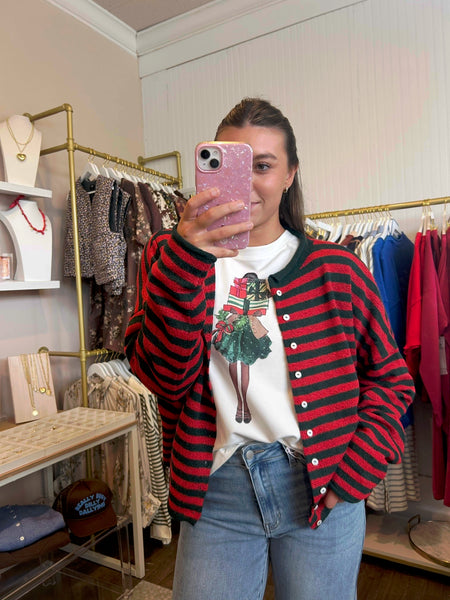 Girl with presents sweatshirt