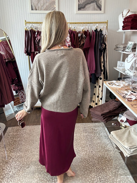 Simple Satin Midi Skirt