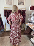 Floral Maroon Midi Dress *FLASH SALE*