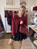 Maroon Open Cardigan