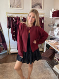 Maroon Open Cardigan