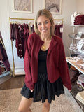 Maroon Open Cardigan