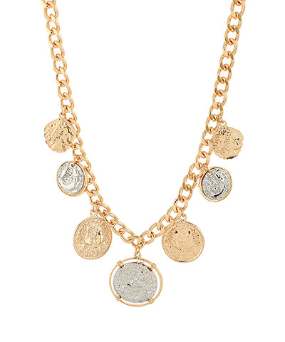 Two-Tone Coin Charm Necklace *BIRTHDAY FLASH SALE*