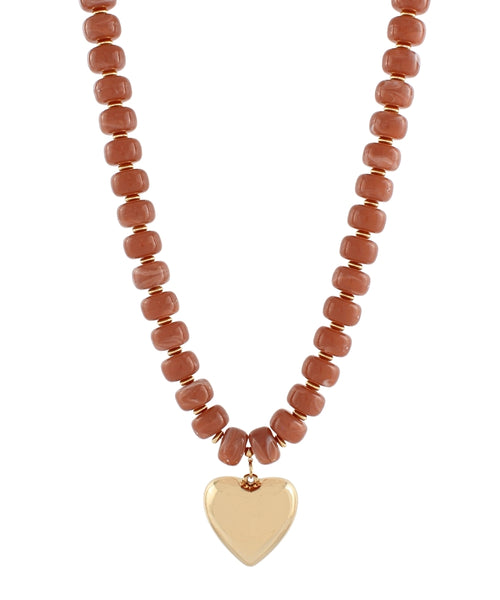 Puffy Heart Rondelle Beaded Necklace *BIRTHDAY FLASH SALE*