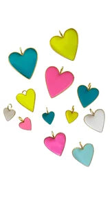 Enamel Heart Pendant - Multiple Sizes