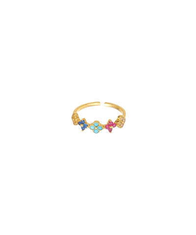 Multicolor Pave Clover Ring *BIRTHDAY FLASH SALE*