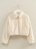 Zip Up Black Fur Jacket