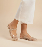 Jelly Mary Jane Flats - Nude
