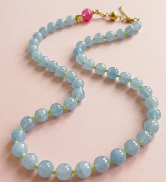 Lola Blue & Green Beaded Necklace