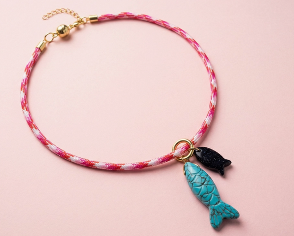 Blakely Red & Pink Cord Necklace