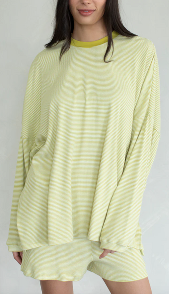Moss Green Ribbed Shorts Set - 2pcs