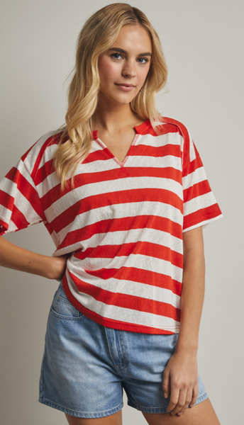 Cherry Notch Knit Top