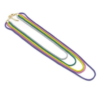 Five Strand Enamel Boxchain Necklace - PREORDER