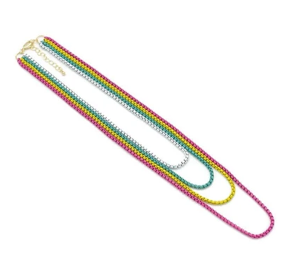 Four Strand Enamel Boxchain Necklace - PREORDER