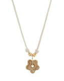 Ceramic Flower Cotton Rope Necklace