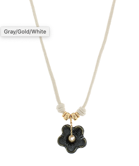 Ceramic Flower Cotton Rope Necklace