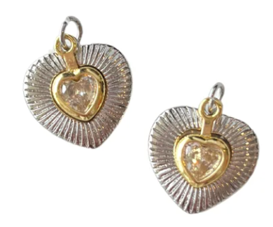 Two-toned Radiating Heart Charm