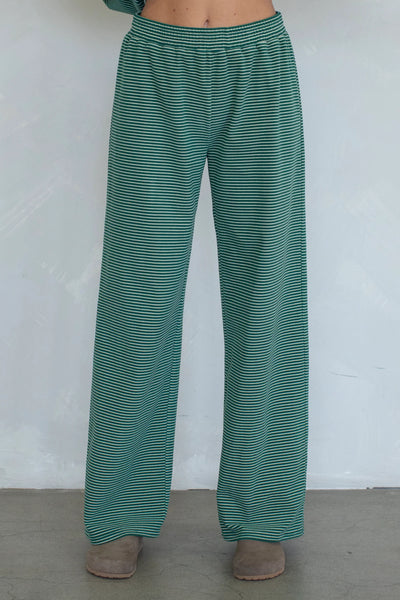 Fleece Stripe Pants - Green