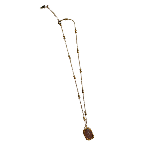 SS/WP Rose Mirror Necklace