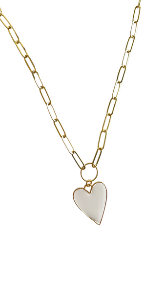 White Hot Heart Necklace