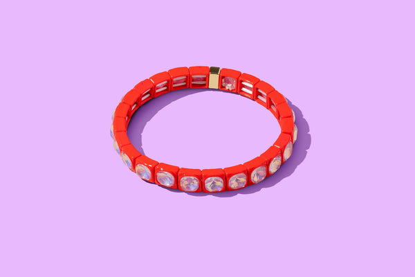 Zoe Stretch Bracelet Red