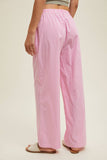 Striped Drawstring Boxer Pants - PINK