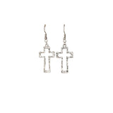 Waterproof/Stainless Steel Textured Cross Earring