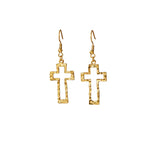 Waterproof/Stainless Steel Textured Cross Earring